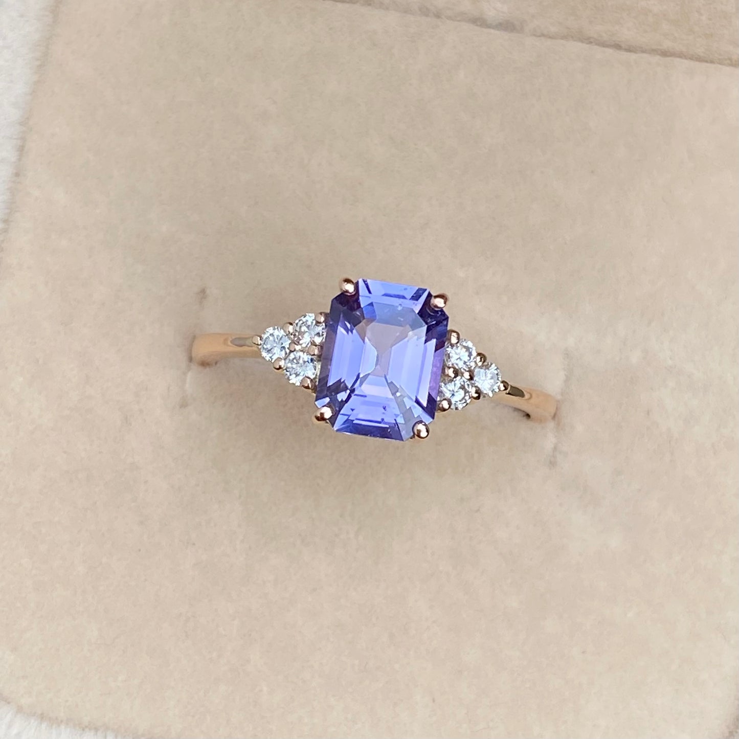 Lavender sapphire Engagement Ring, Lilac Sapphire Ring, Light Purple Sapphire Diamond ring