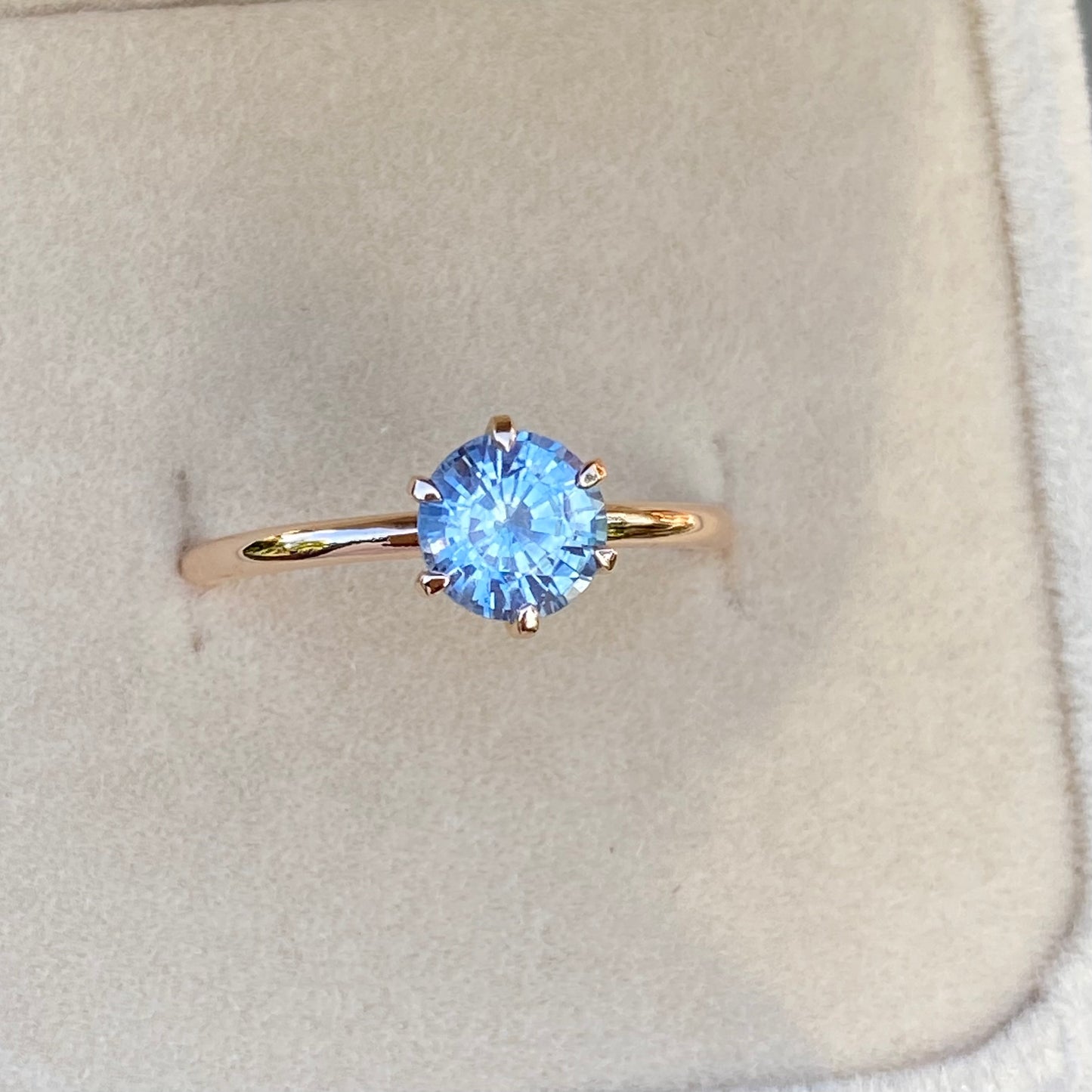Light Blue Sapphire solitaire ring 14K gold, Pastel sapphire Engagement ring