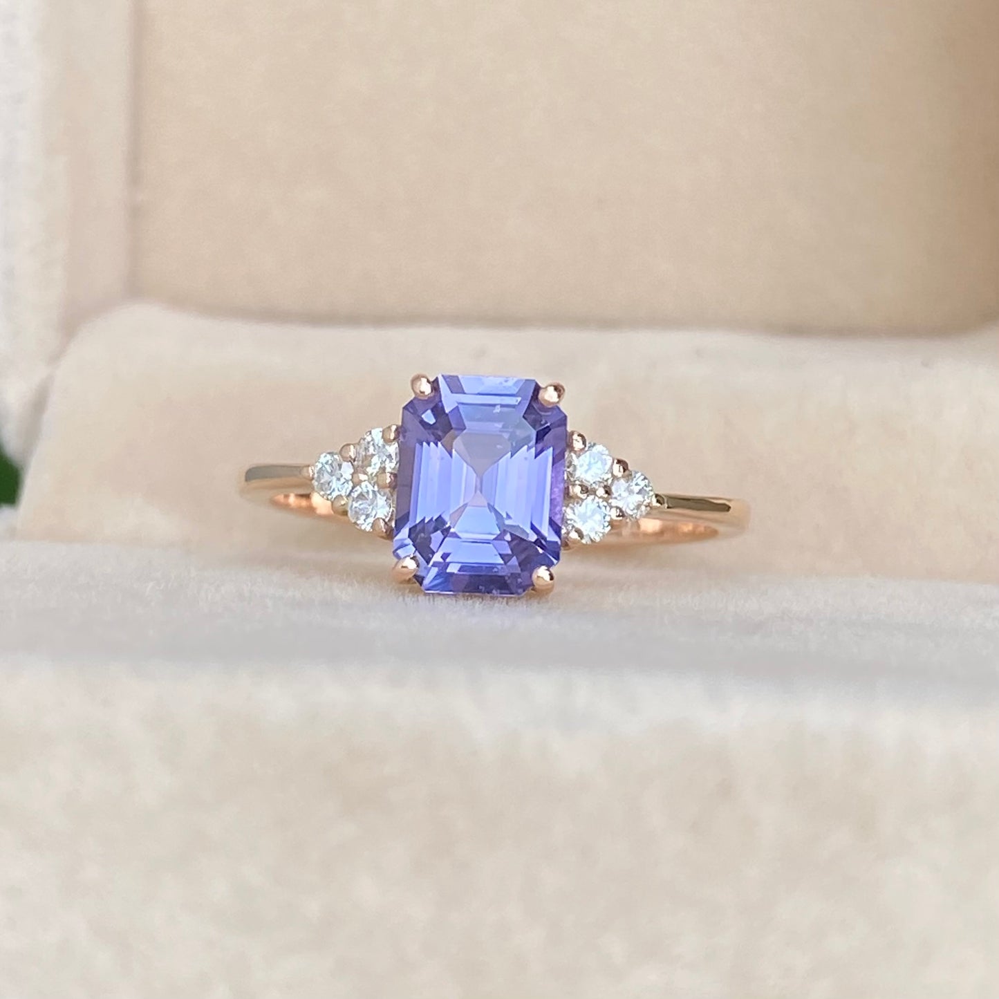 Lavender sapphire Engagement Ring, Lilac Sapphire Ring, Light Purple Sapphire Diamond ring