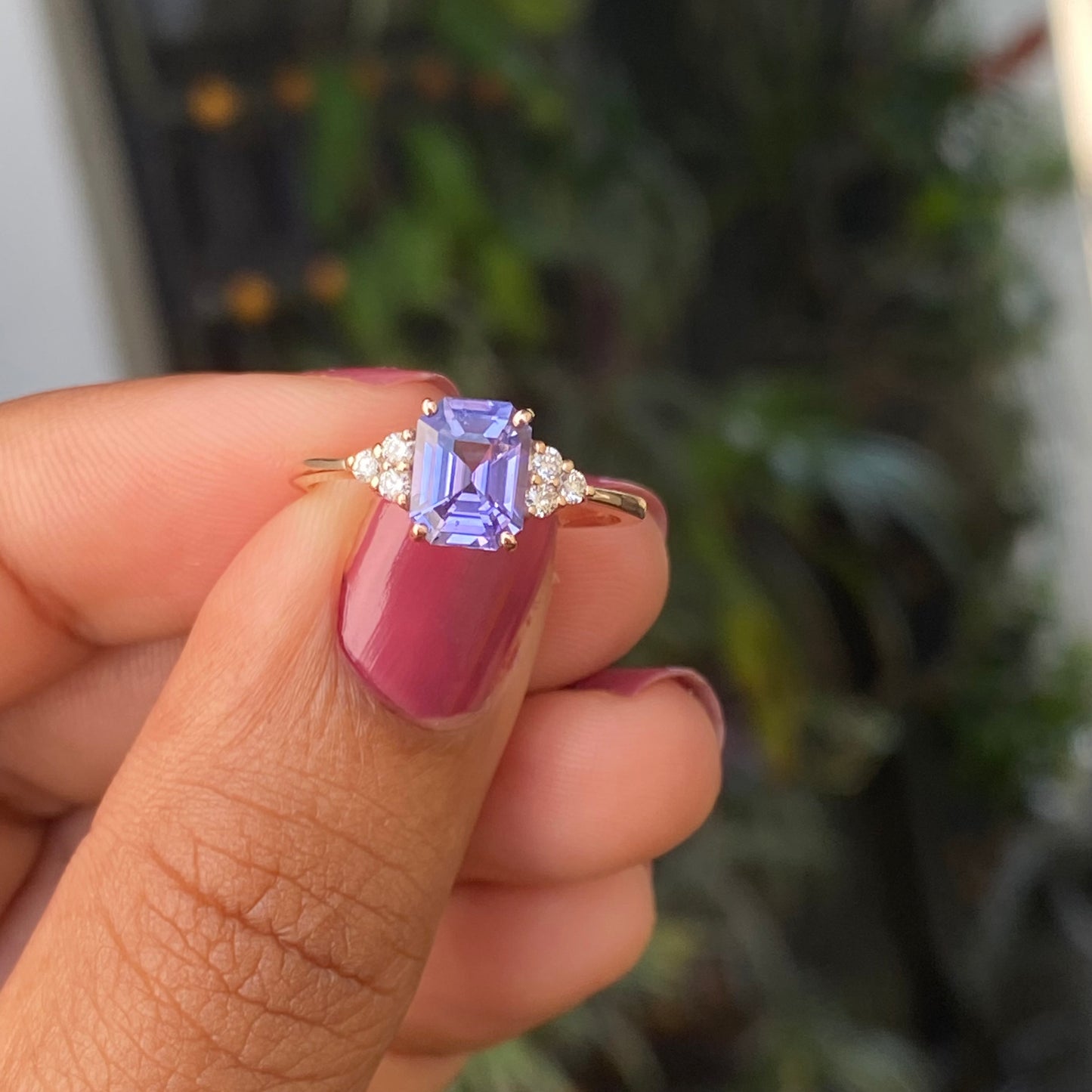 Lavender sapphire Engagement Ring, Lilac Sapphire Ring, Light Purple Sapphire Diamond ring