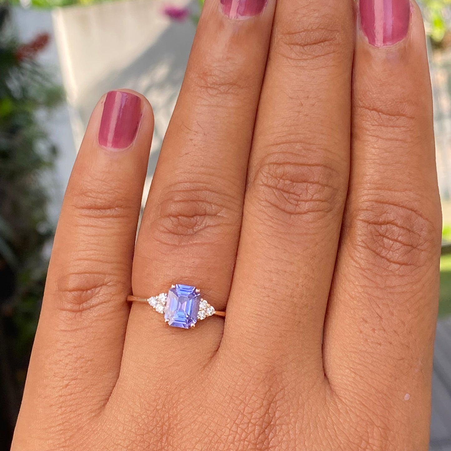 Lavender sapphire Engagement Ring, Lilac Sapphire Ring, Light Purple Sapphire Diamond ring