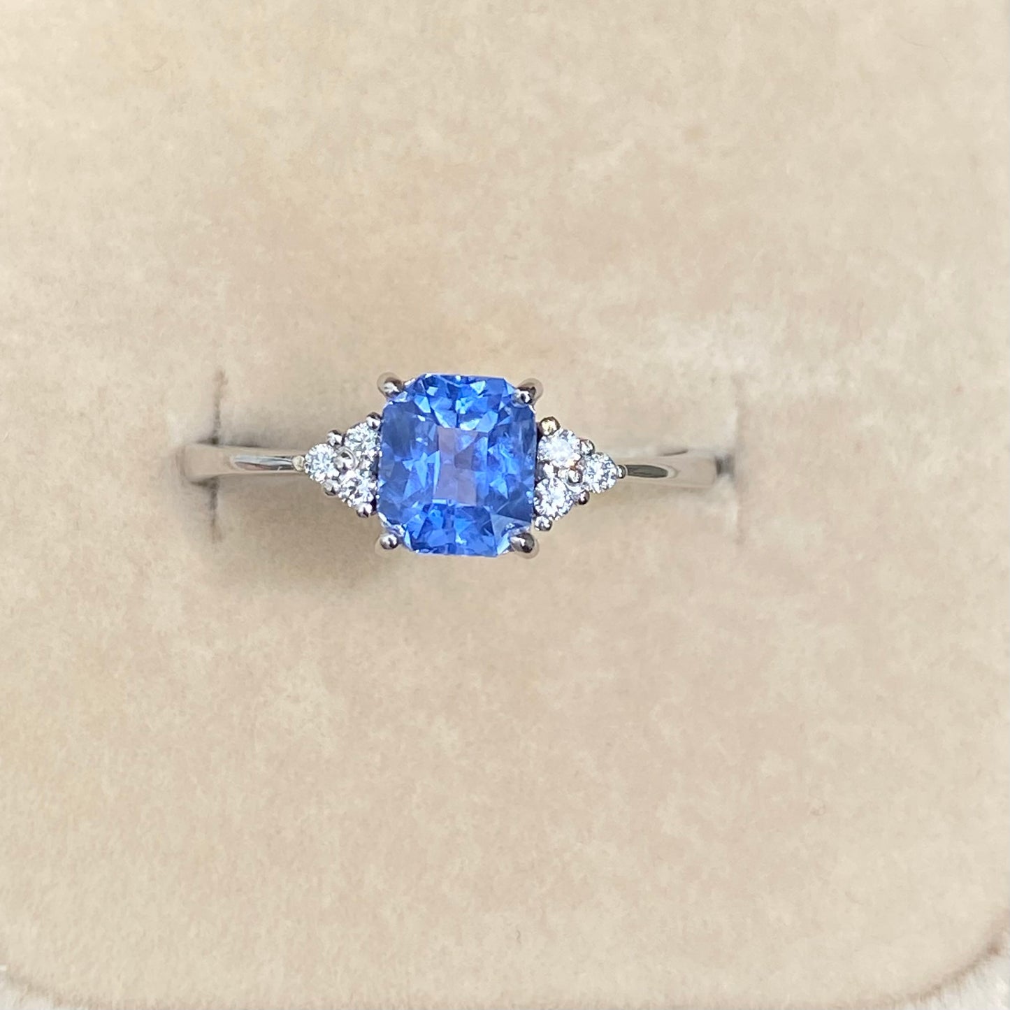 Ceylon Blue Sapphire Engagement Ring / Cornflower Blue Sapphire Ring