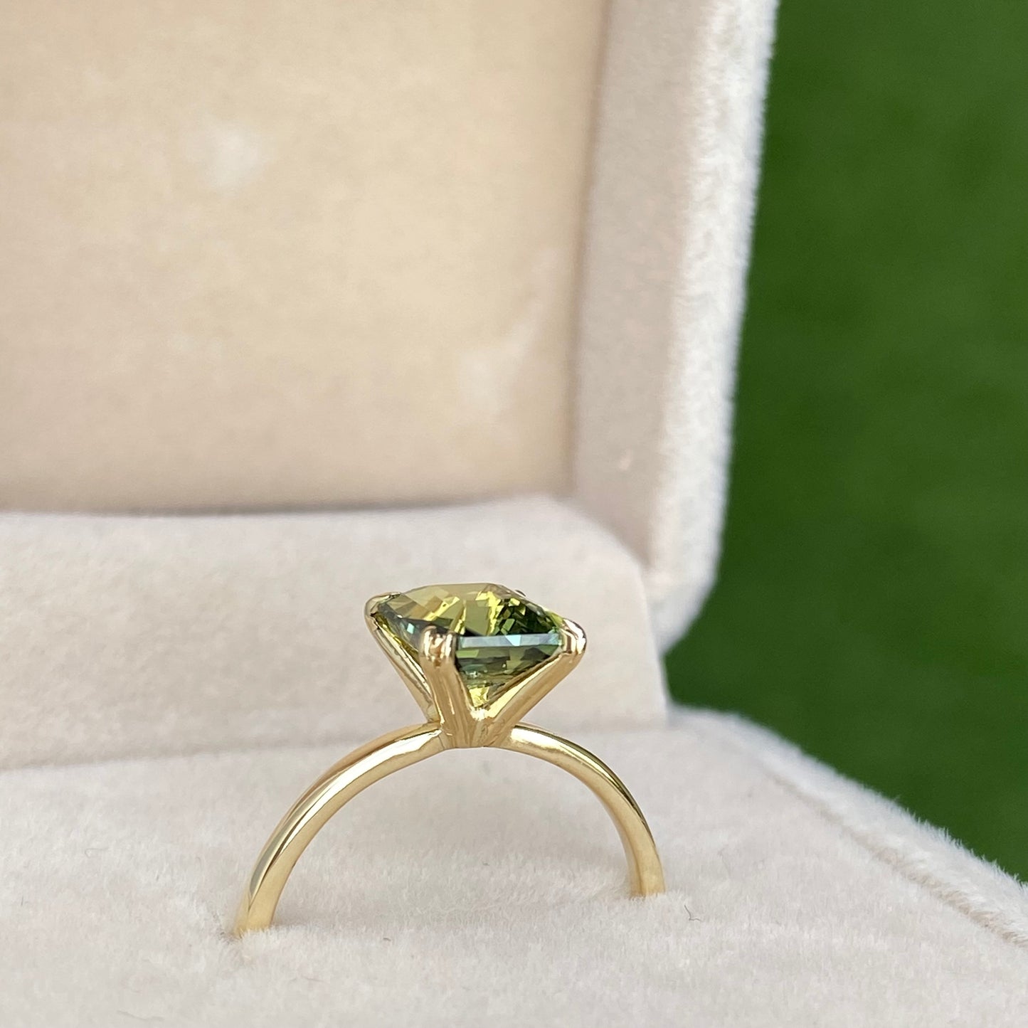 Parti Sapphire Engagement Ring 14K Rose Gold / Teal Sapphire Engagement Ring