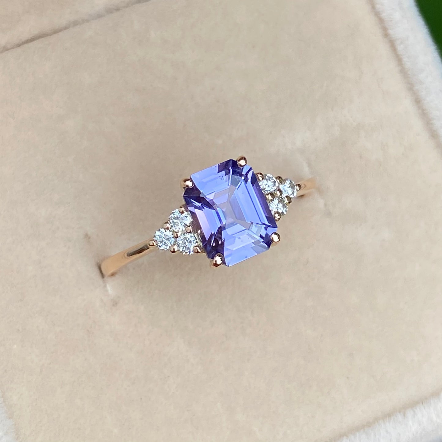 Lavender sapphire Engagement Ring, Lilac Sapphire Ring, Light Purple Sapphire Diamond ring