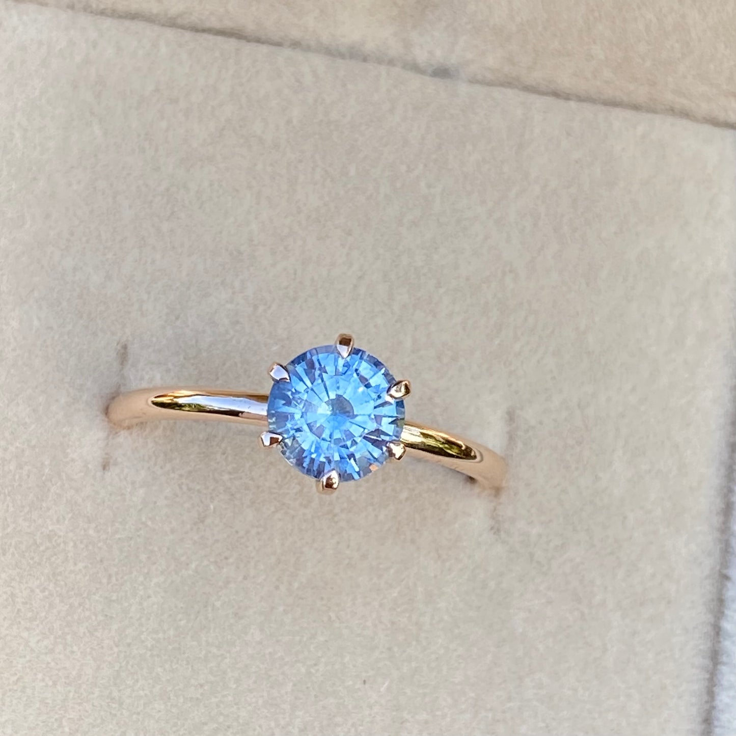 Light Blue Sapphire solitaire ring 14K gold, Pastel sapphire Engagement ring