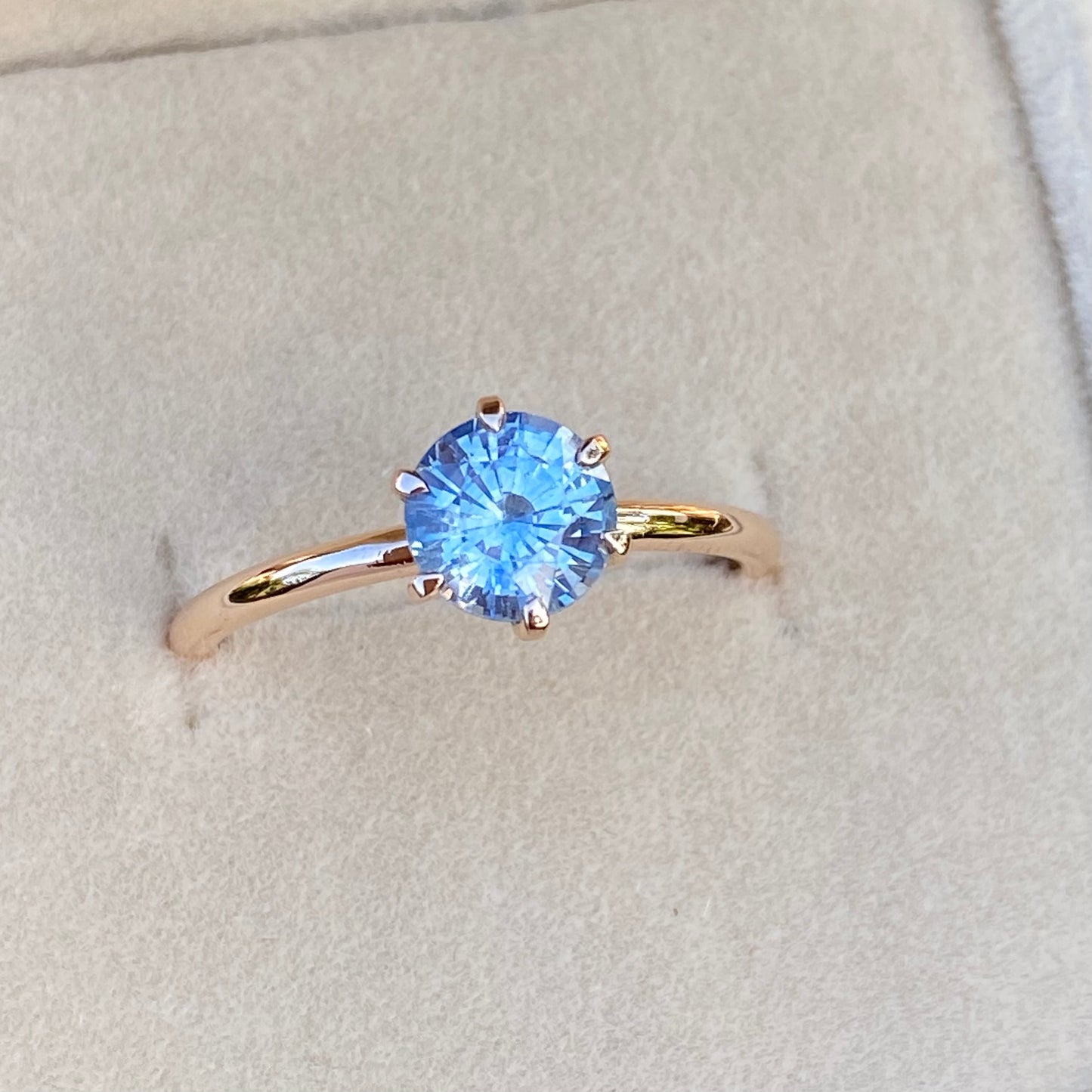 Light Blue Sapphire solitaire ring 14K gold, Pastel sapphire Engagement ring