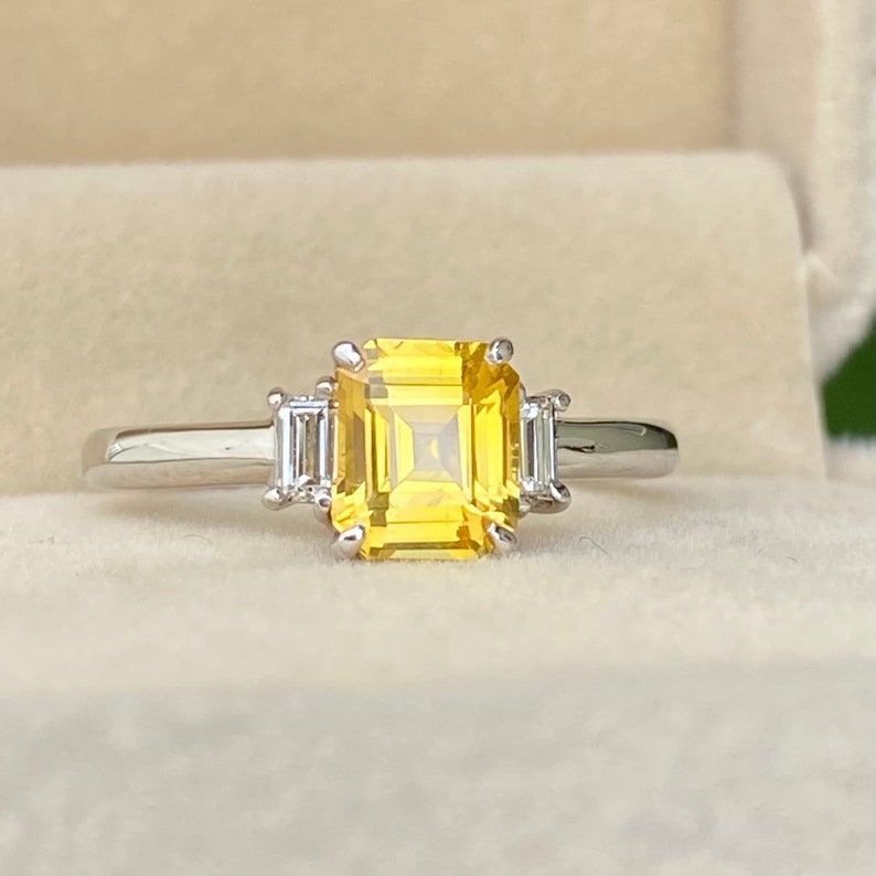 Yellow Sapphire Diamond Engagement Ring