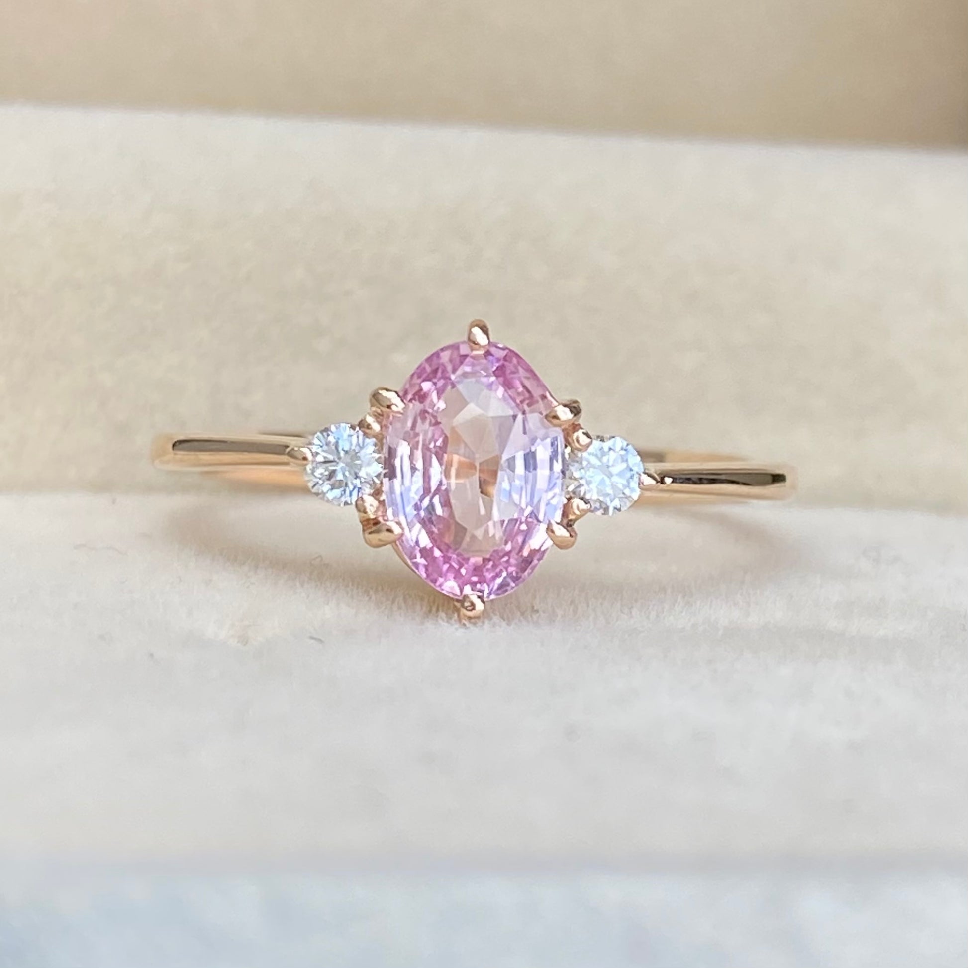 Baby Pink Sapphire Diamond Engagement Ring