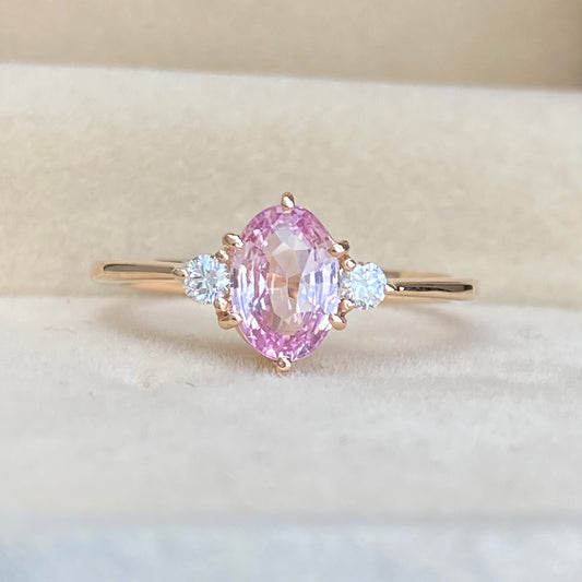 Baby Pink Sapphire Diamond Engagement Ring