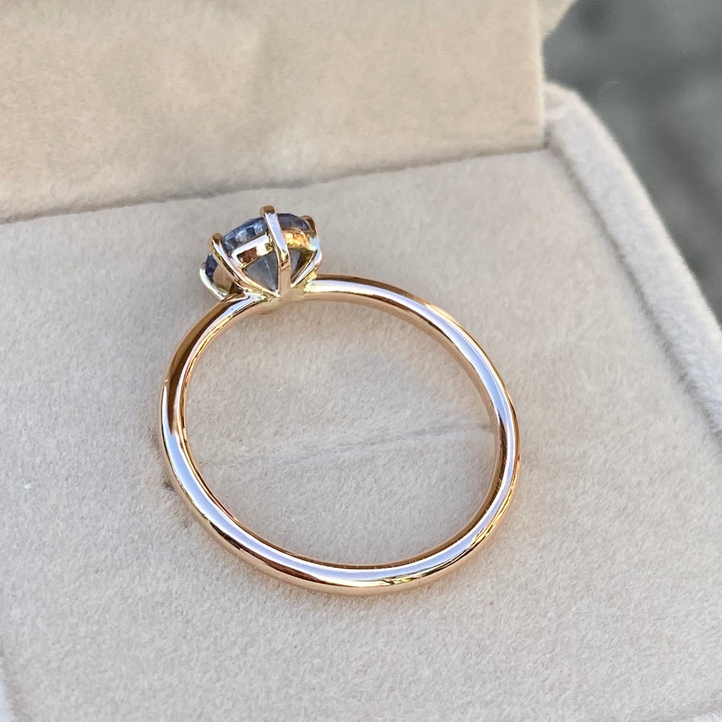Light Blue Sapphire solitaire ring 14K gold, Pastel sapphire Engagement ring