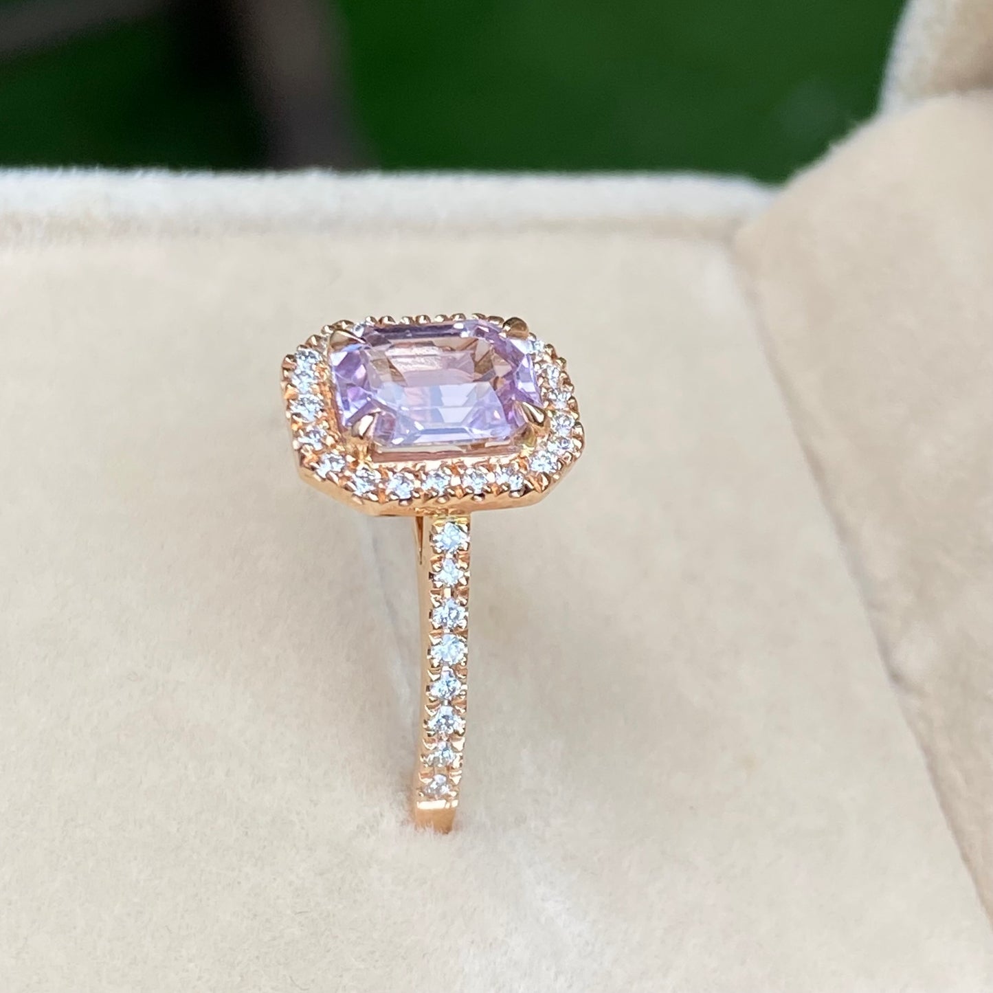 Light Lavender Sapphire Ring, Engagement Ring ,Light Purple Sapphire, Champagne Sapphire ring