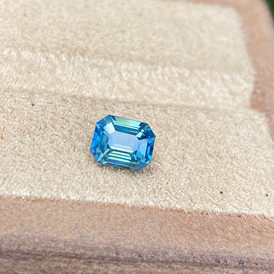 2.22 carat Radiant cut Teal Sapphire - Unheated - for custom engagement ring
