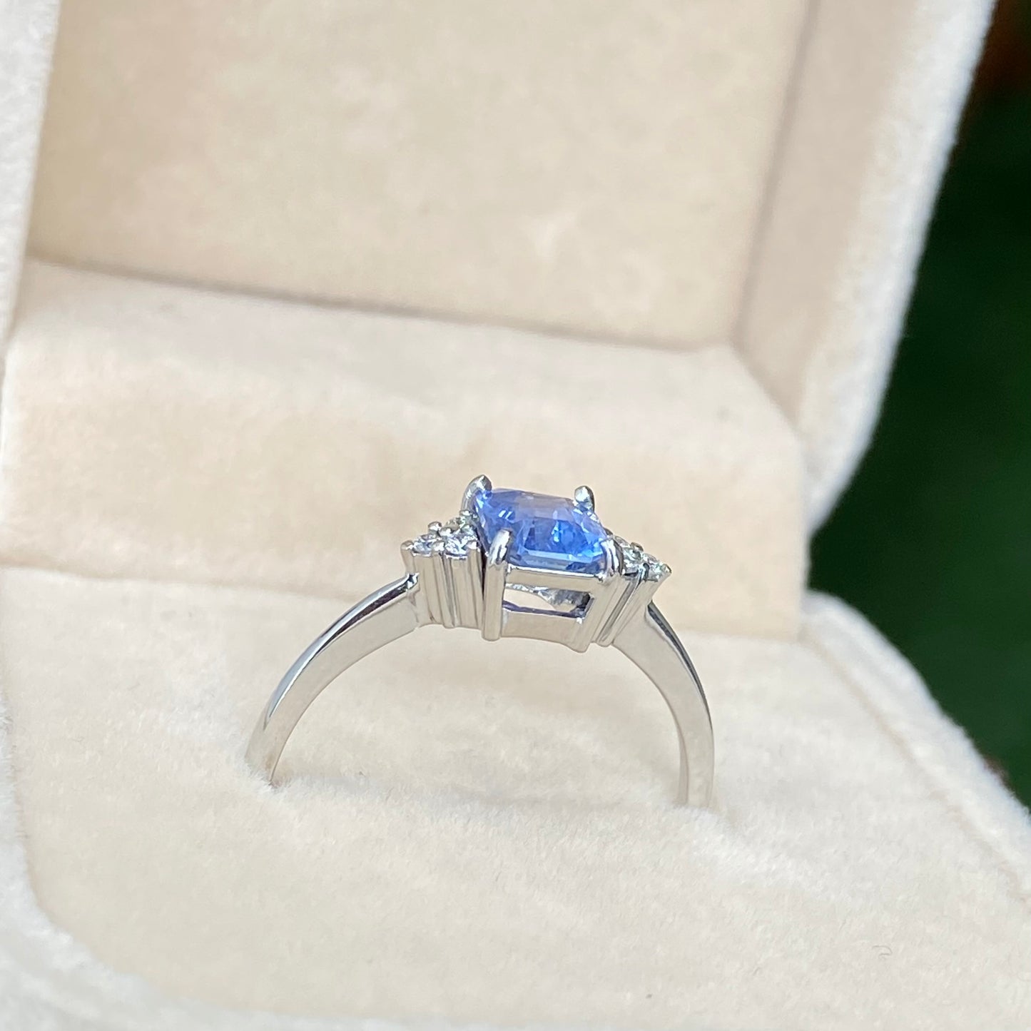 Ceylon Blue Sapphire Engagement Ring /  Cornflower Blue Sapphire Ring