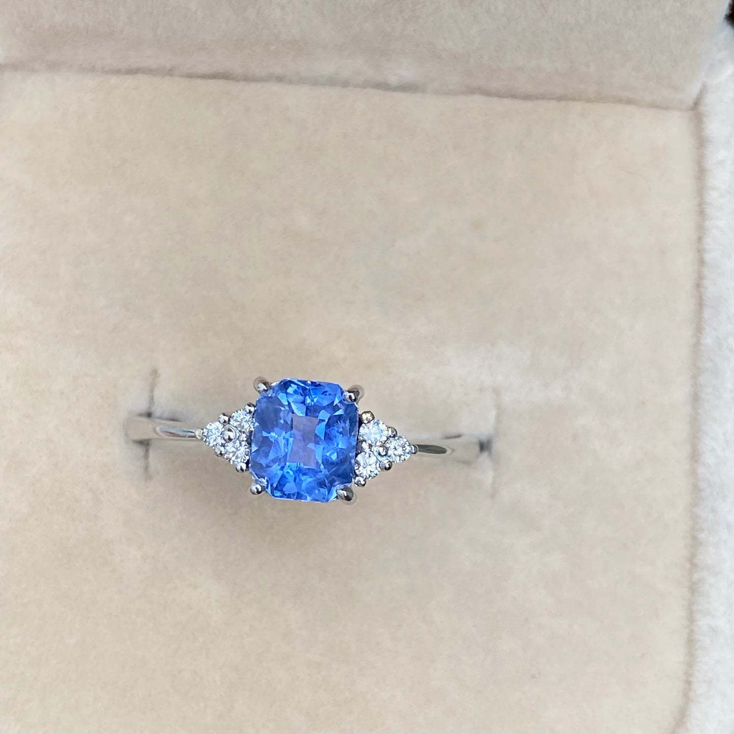 Ceylon Blue Sapphire Engagement Ring /  Cornflower Blue Sapphire Ring